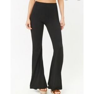 High waisted flare bottom knit pants